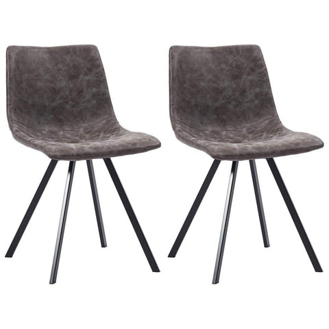 Dining Chairs 2 pcs Brown Faux Leather