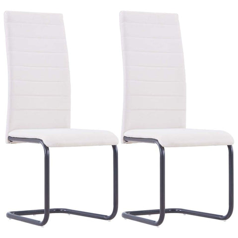 Dining Chairs 2 pcs Cream Fabric