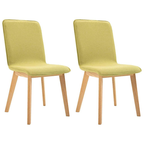 Dining Chairs 2 pcs Green Fabric