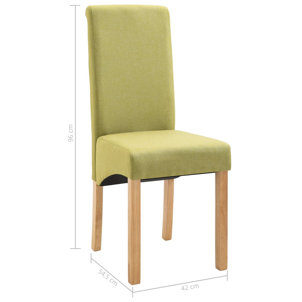 Dining Chairs 2 pcs Green Fabric