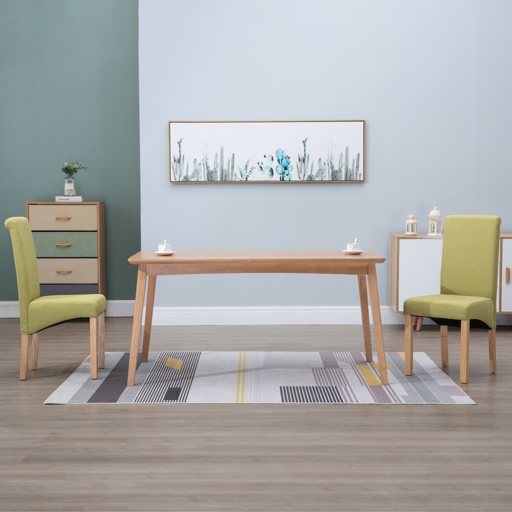Dining Chairs 2 pcs Green Fabric