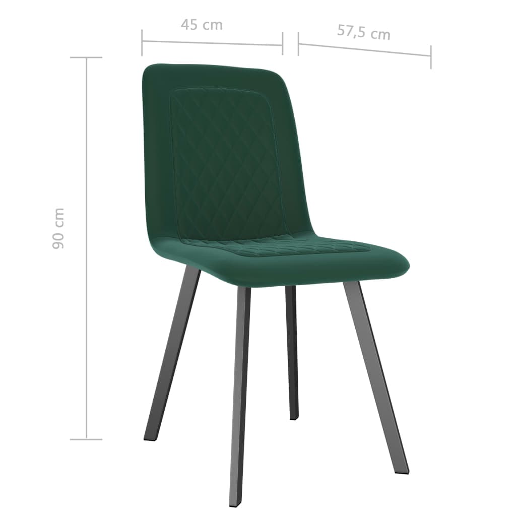 Dining Chairs 2 pcs Green Velvet