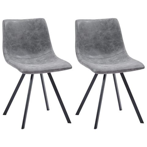 Dining Chairs 2 pcs Grey Faux Leather