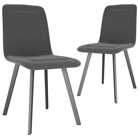 Dining Chairs 2 pcs Grey Velvet