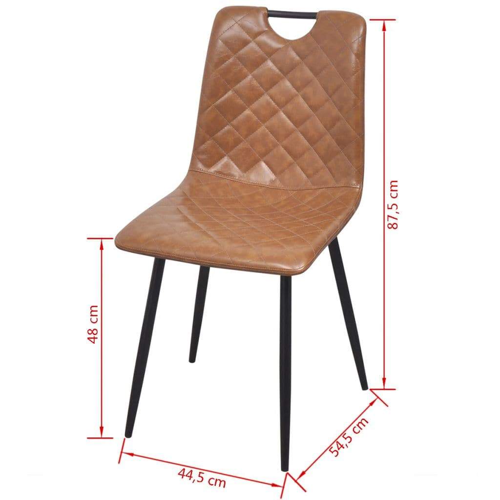 Dining Chairs 2 pcs Light Brown Faux Leather