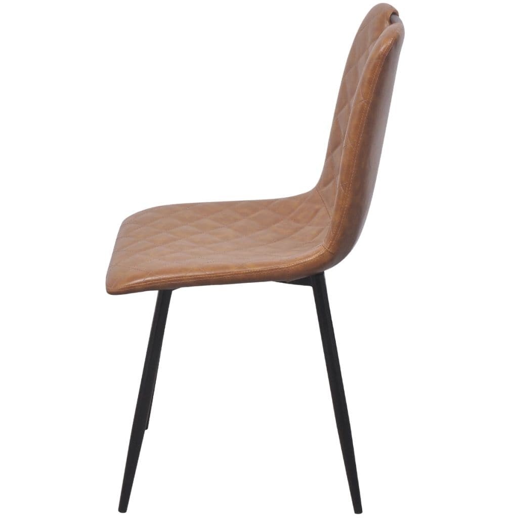Dining Chairs 2 pcs Light Brown Faux Leather