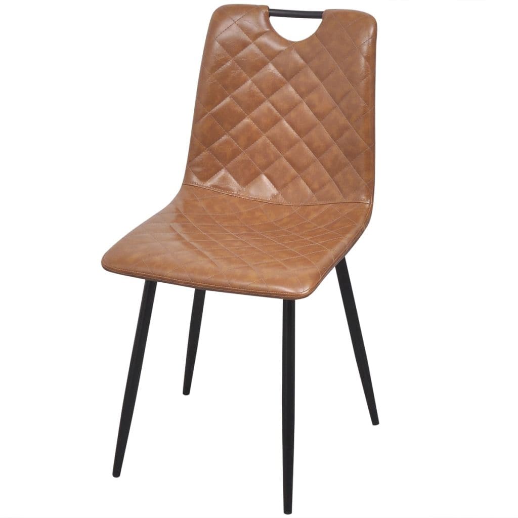 Dining Chairs 2 pcs Light Brown Faux Leather