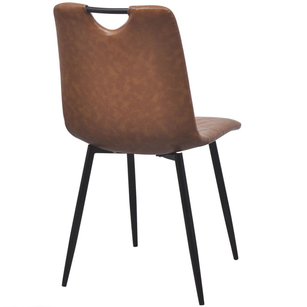 Dining Chairs 2 pcs Light Brown Faux Leather