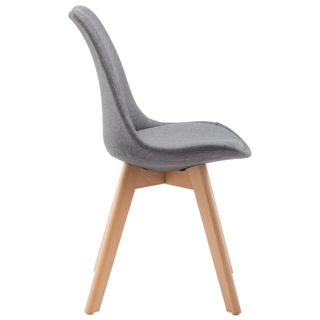 Dining Chairs 2 pcs Light Grey Fabric