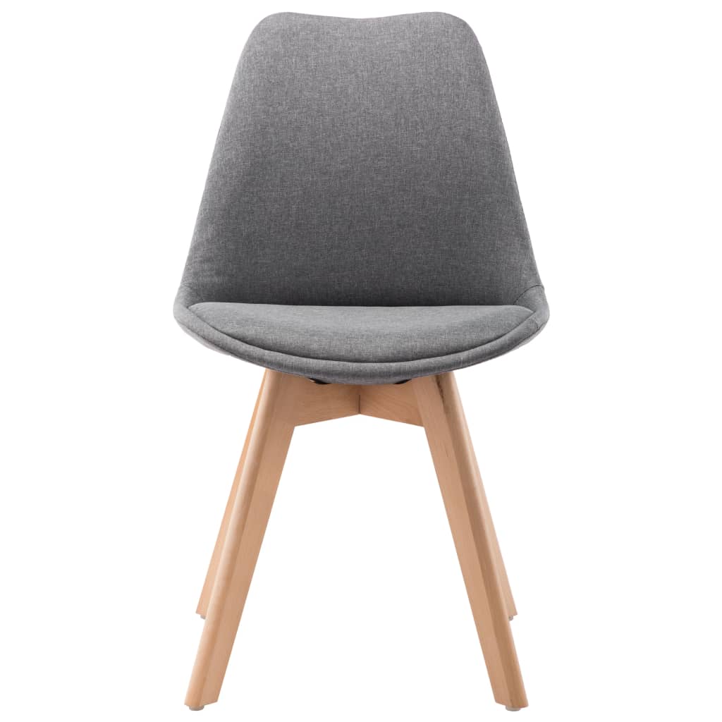 Dining Chairs 2 pcs Light Grey Fabric