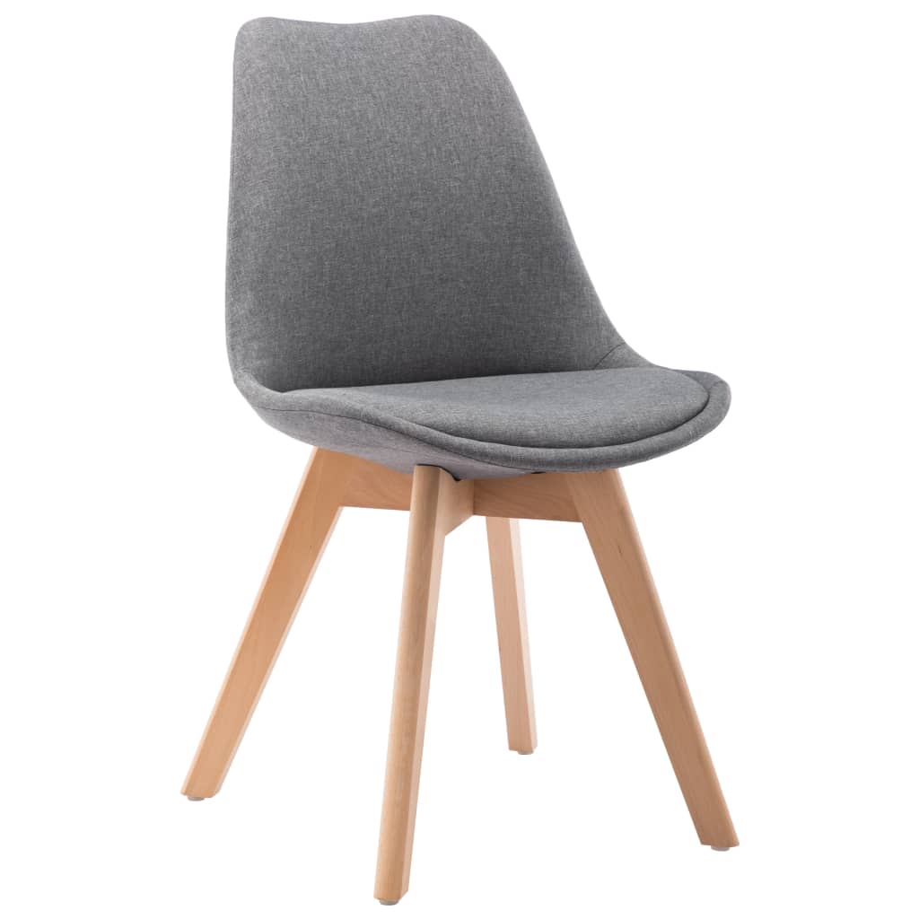 Dining Chairs 2 pcs Light Grey Fabric