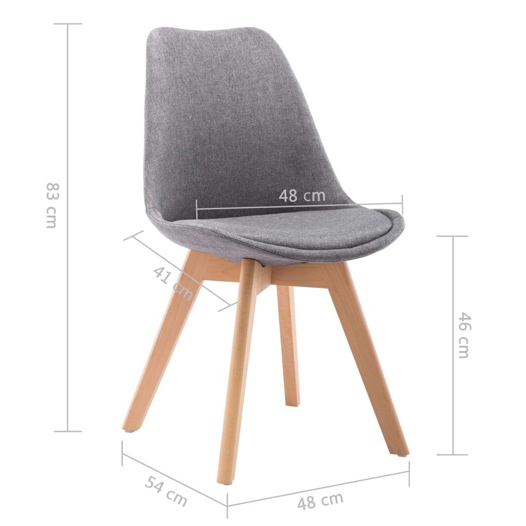 Dining Chairs 2 pcs Light Grey Fabric