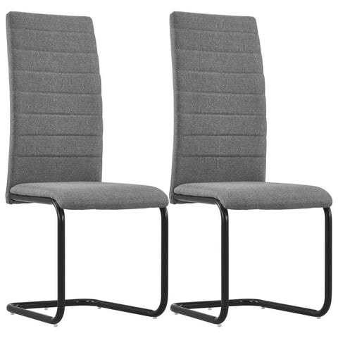 Dining Chairs 2 pcs Light Grey Fabric