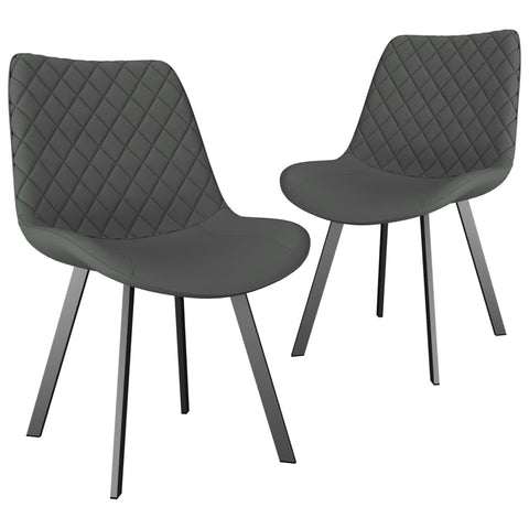 Dining Chairs 2 pcs Light Grey Faux Leather