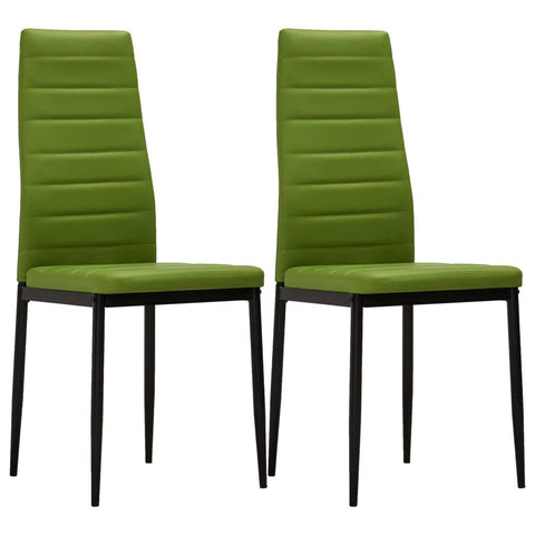 Dining Chairs 2 pcs Lime Green Faux Leather