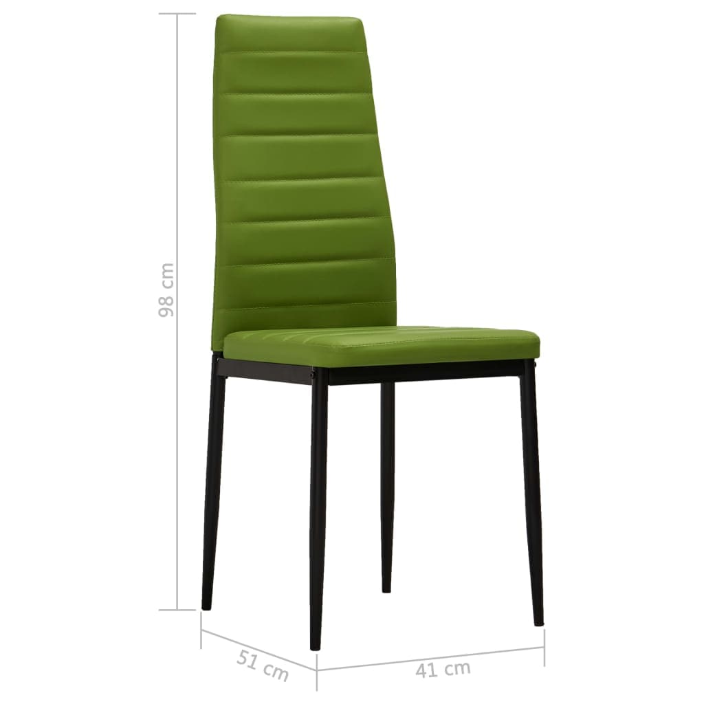 Dining Chairs 2 pcs Lime Green Faux Leather