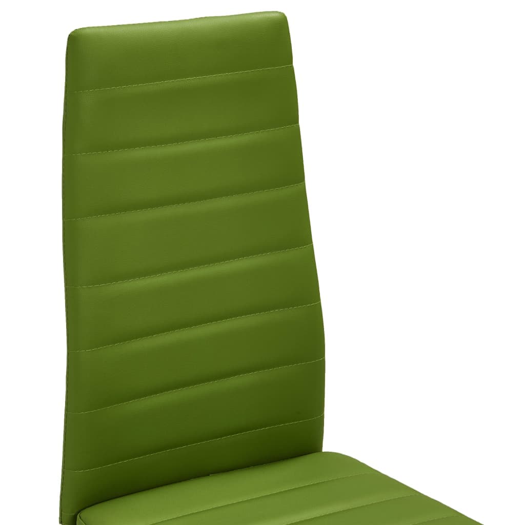 Dining Chairs 2 pcs Lime Green Faux Leather