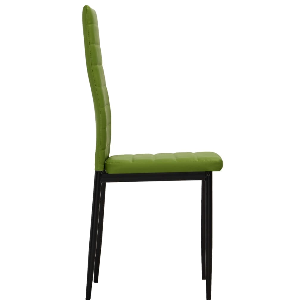 Dining Chairs 2 pcs Lime Green Faux Leather