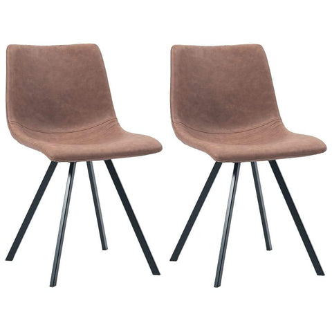 Dining Chairs 2 pcs Medium Brown Faux Leather