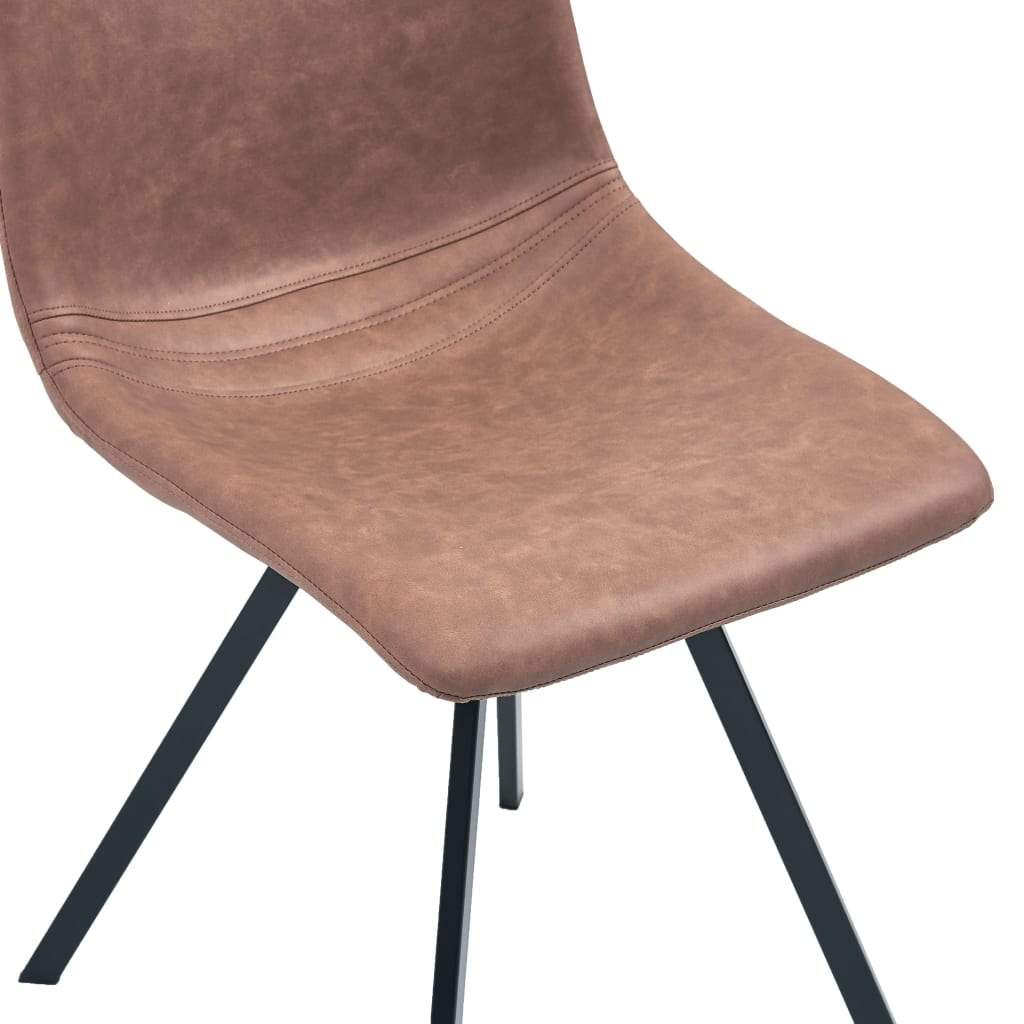 Dining Chairs 2 pcs Medium Brown Faux Leather