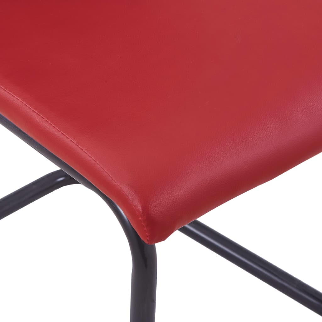 Dining Chairs 2 pcs Red Faux Leather