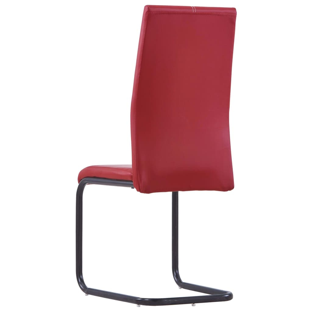 Dining Chairs 2 pcs Red Faux Leather
