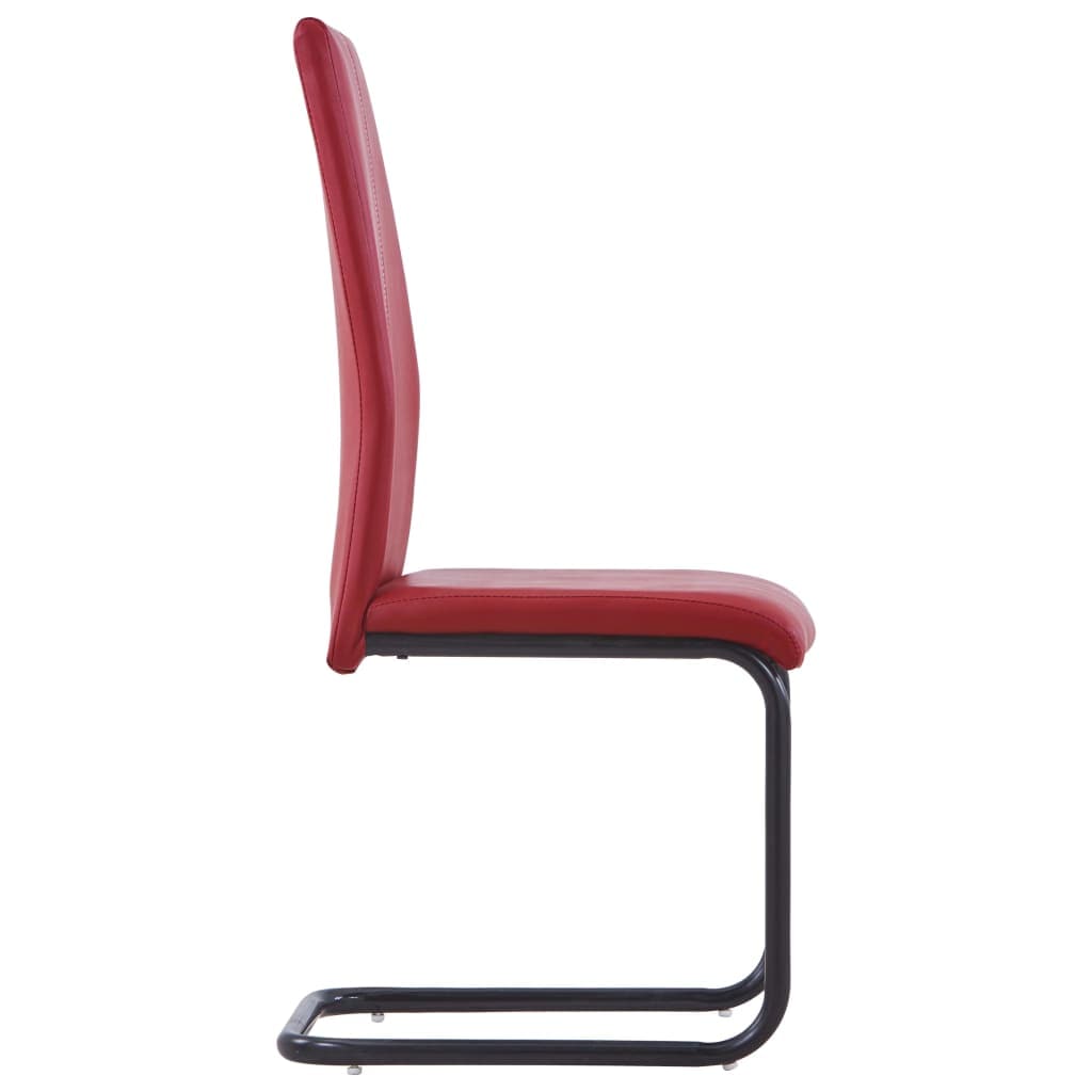 Dining Chairs 2 pcs Red Faux Leather