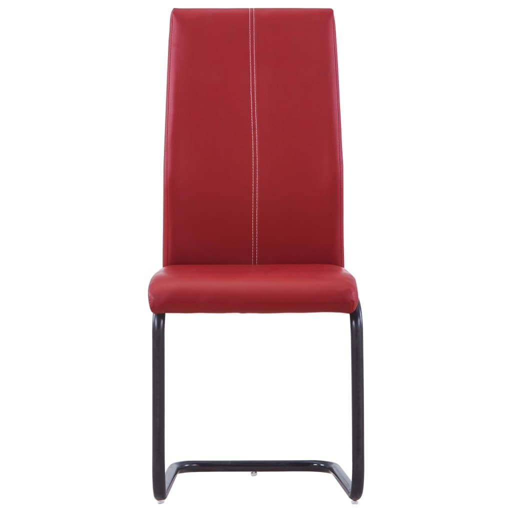 Dining Chairs 2 pcs Red Faux Leather