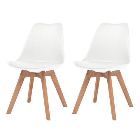 Dining Chairs 2 pcs White Faux Leather