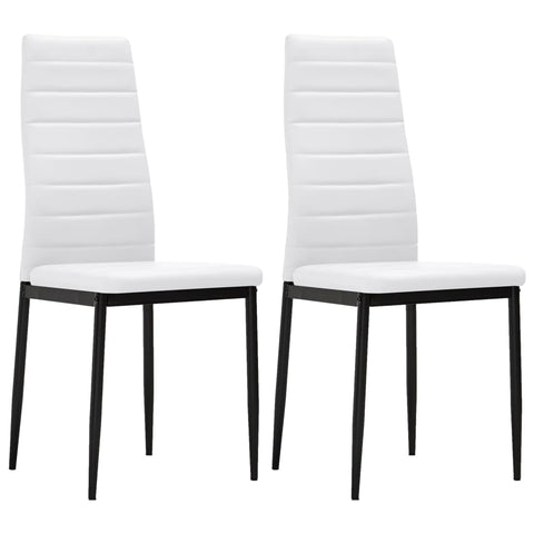 Dining Chairs 2 pcs White Leather