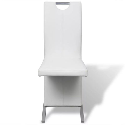 Dining Chairs 2 pcs White Leather