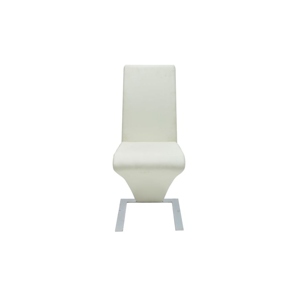 Dining Chairs 2 pcs White Leather