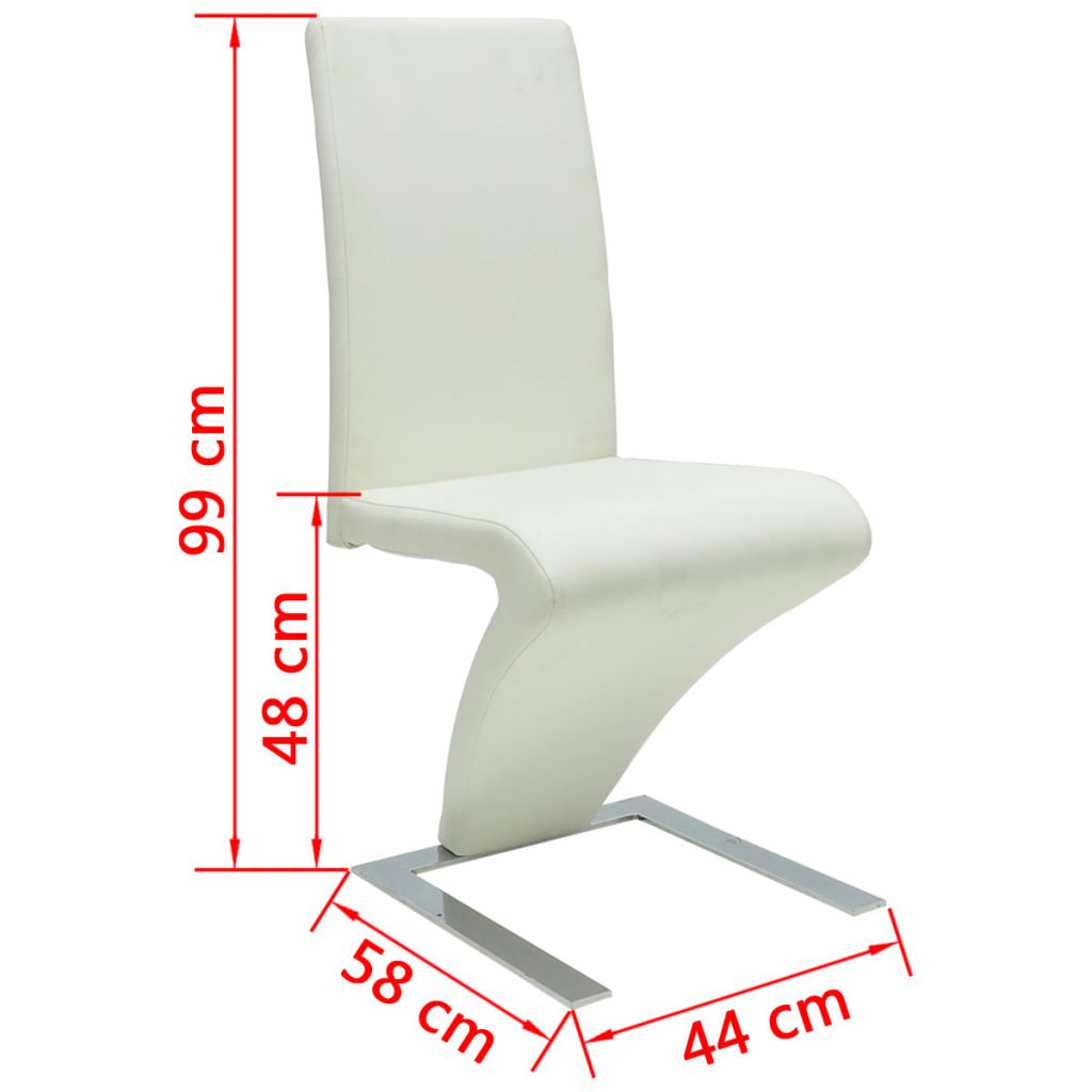 Dining Chairs 2 pcs White Leather