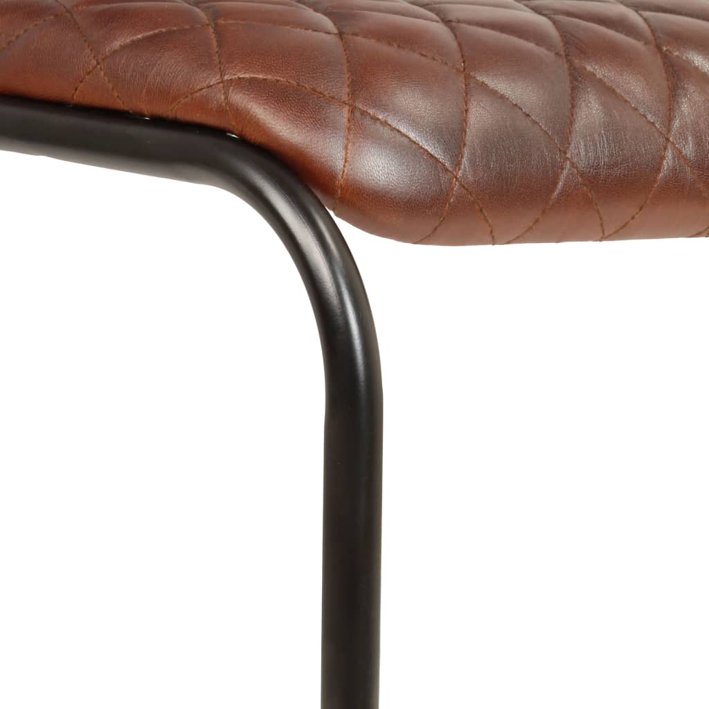 Dining Chairs 2 pcs with Armrests Brown Real Leather