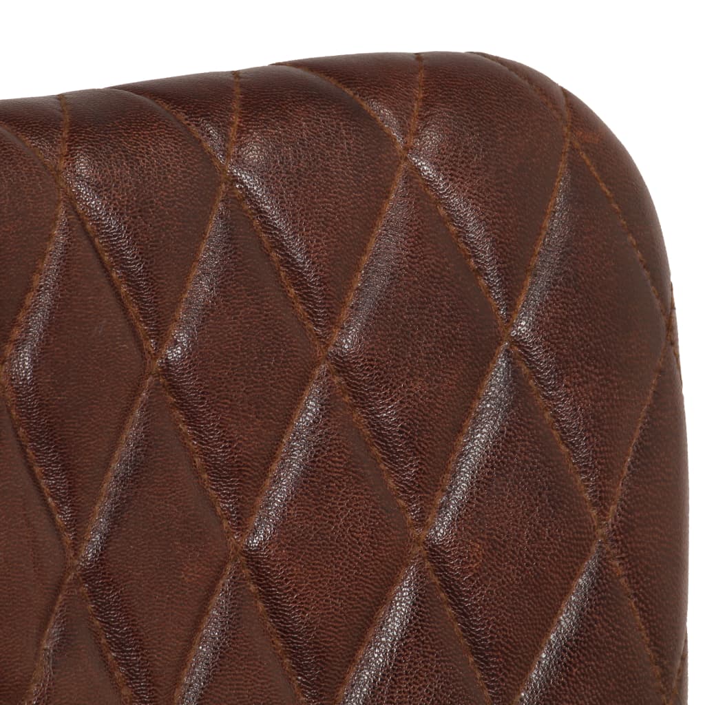 Dining Chairs 2 pcs with Armrests Brown Real Leather