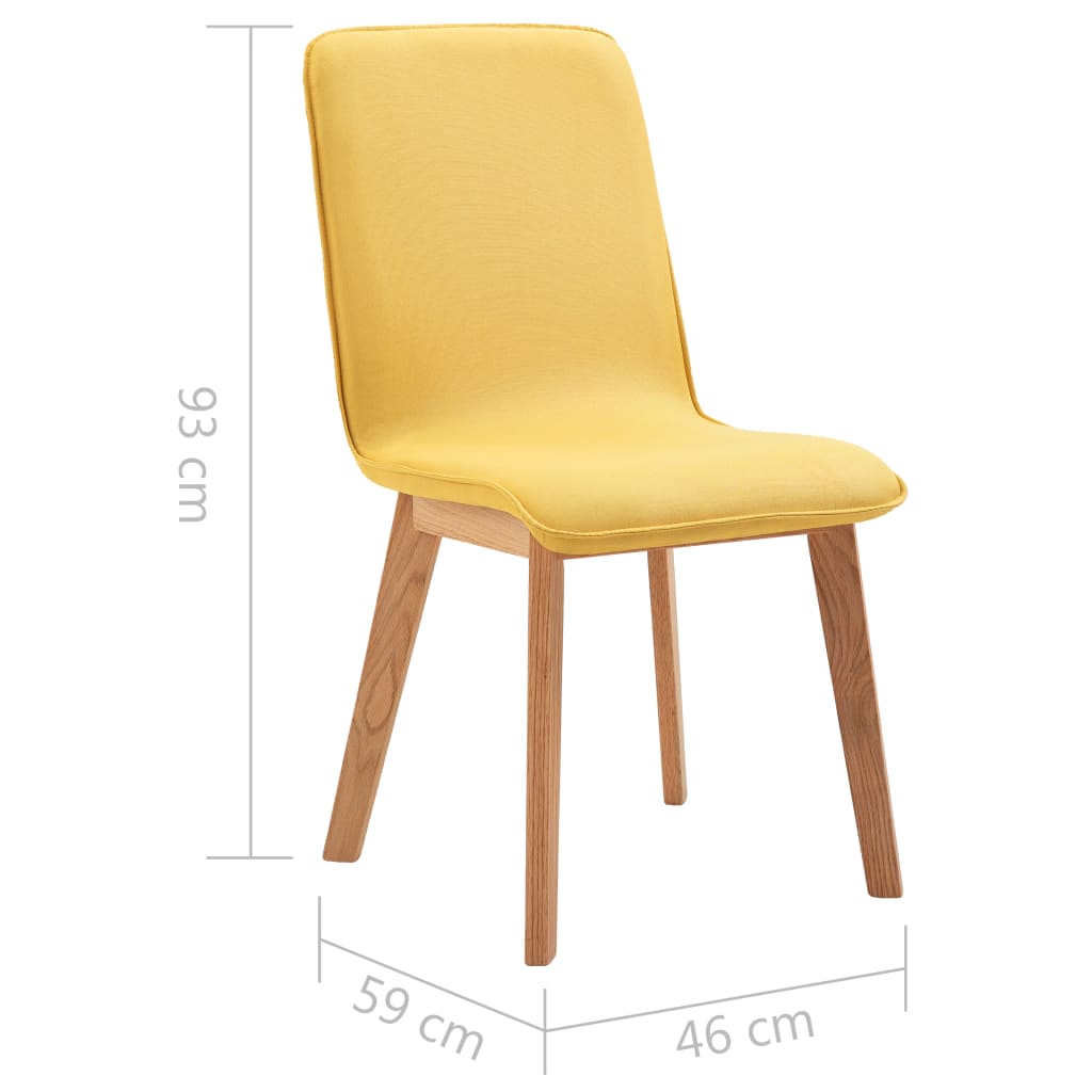 Dining Chairs 2 pcs Yellow Fabric