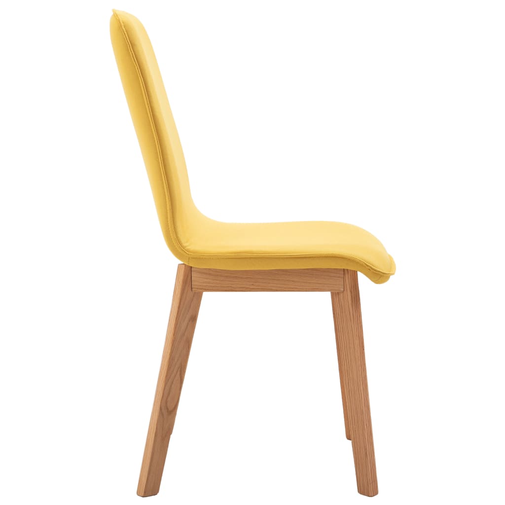 Dining Chairs 2 pcs Yellow Fabric