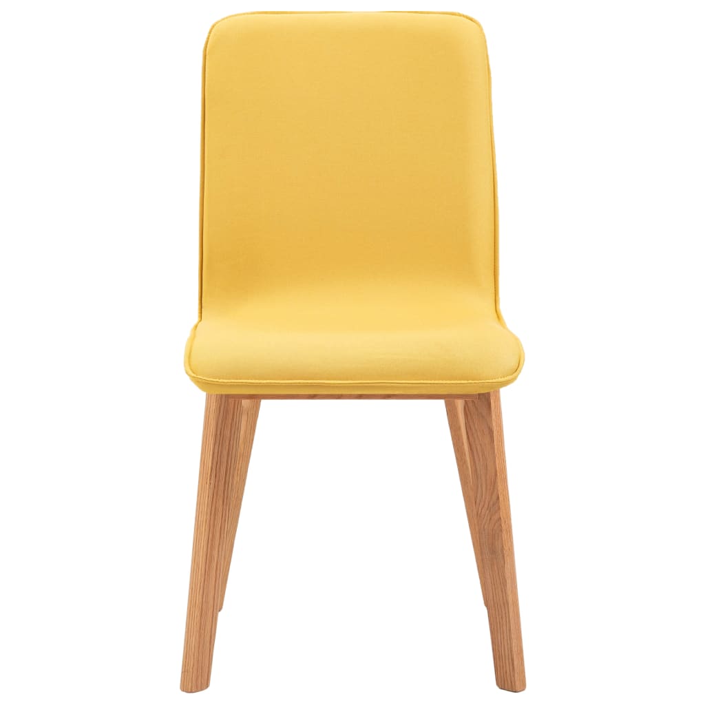 Dining Chairs 2 pcs Yellow Fabric