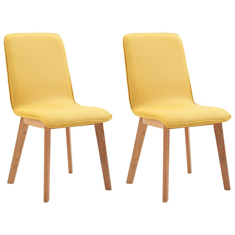 Dining Chairs 2 pcs Yellow Fabric