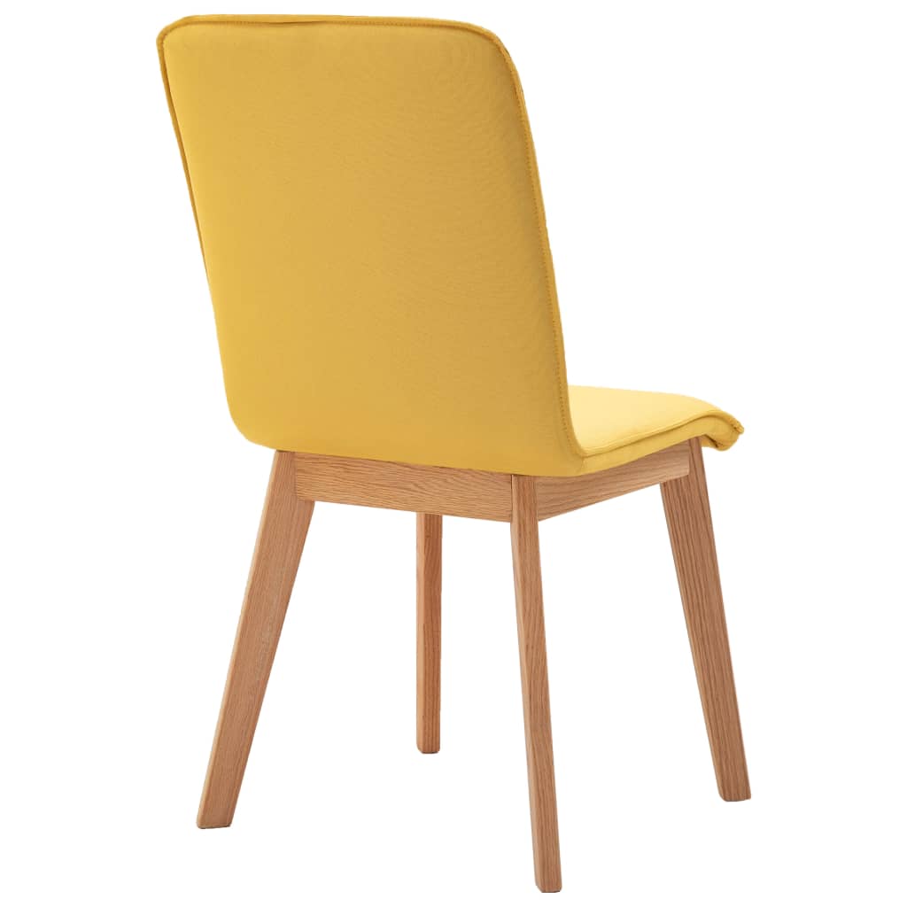 Dining Chairs 2 pcs Yellow Fabric