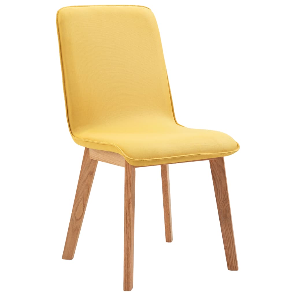 Dining Chairs 2 pcs Yellow Fabric
