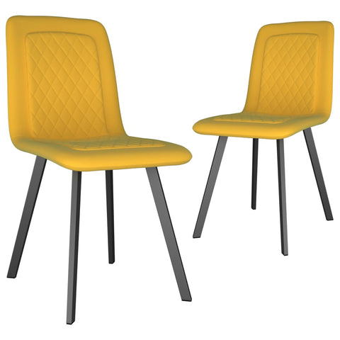 Dining Chairs 2 pcs Yellow Velvet