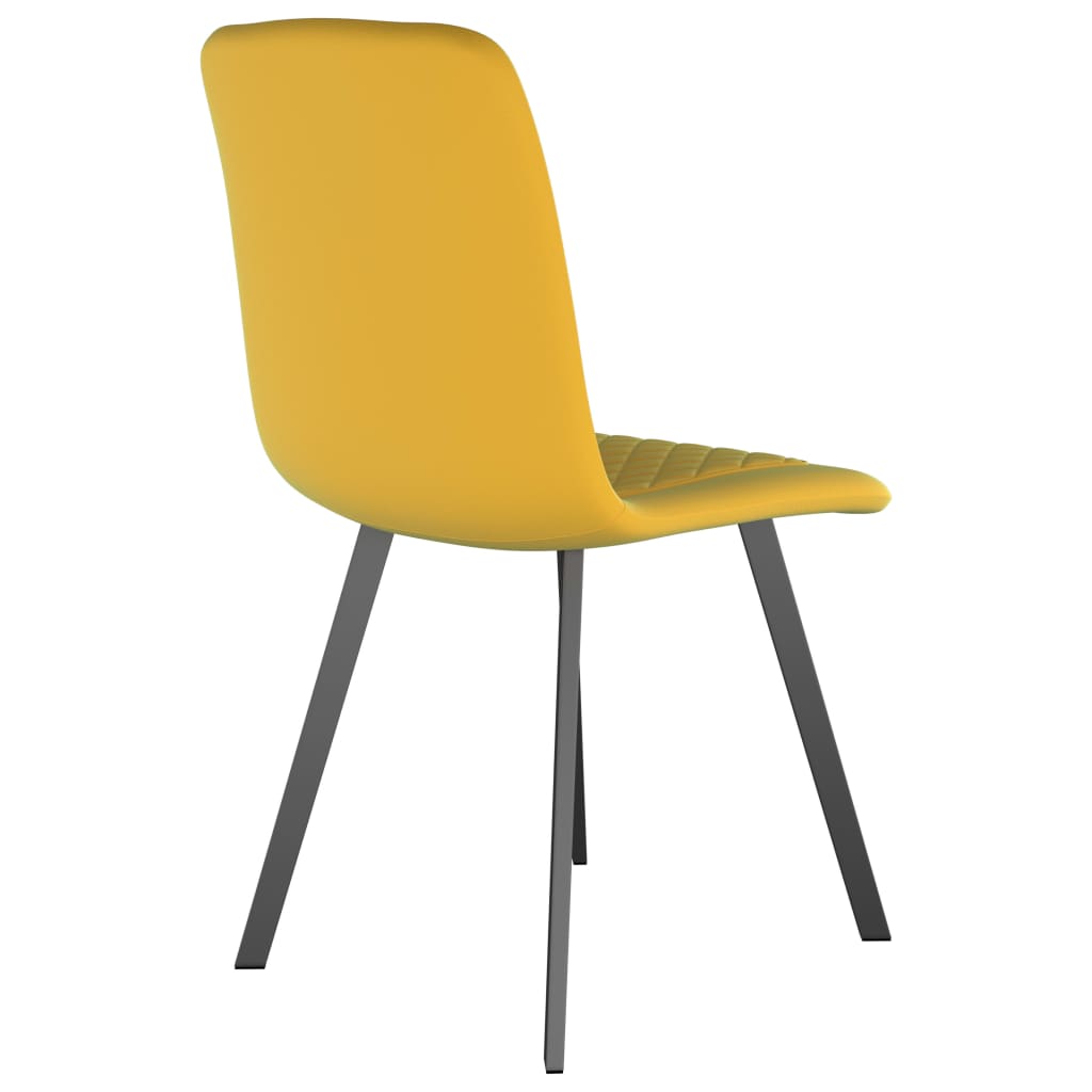 Dining Chairs 2 pcs Yellow Velvet