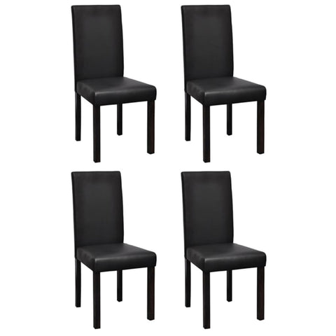 Dining Chairs 4 pcs Black Leather