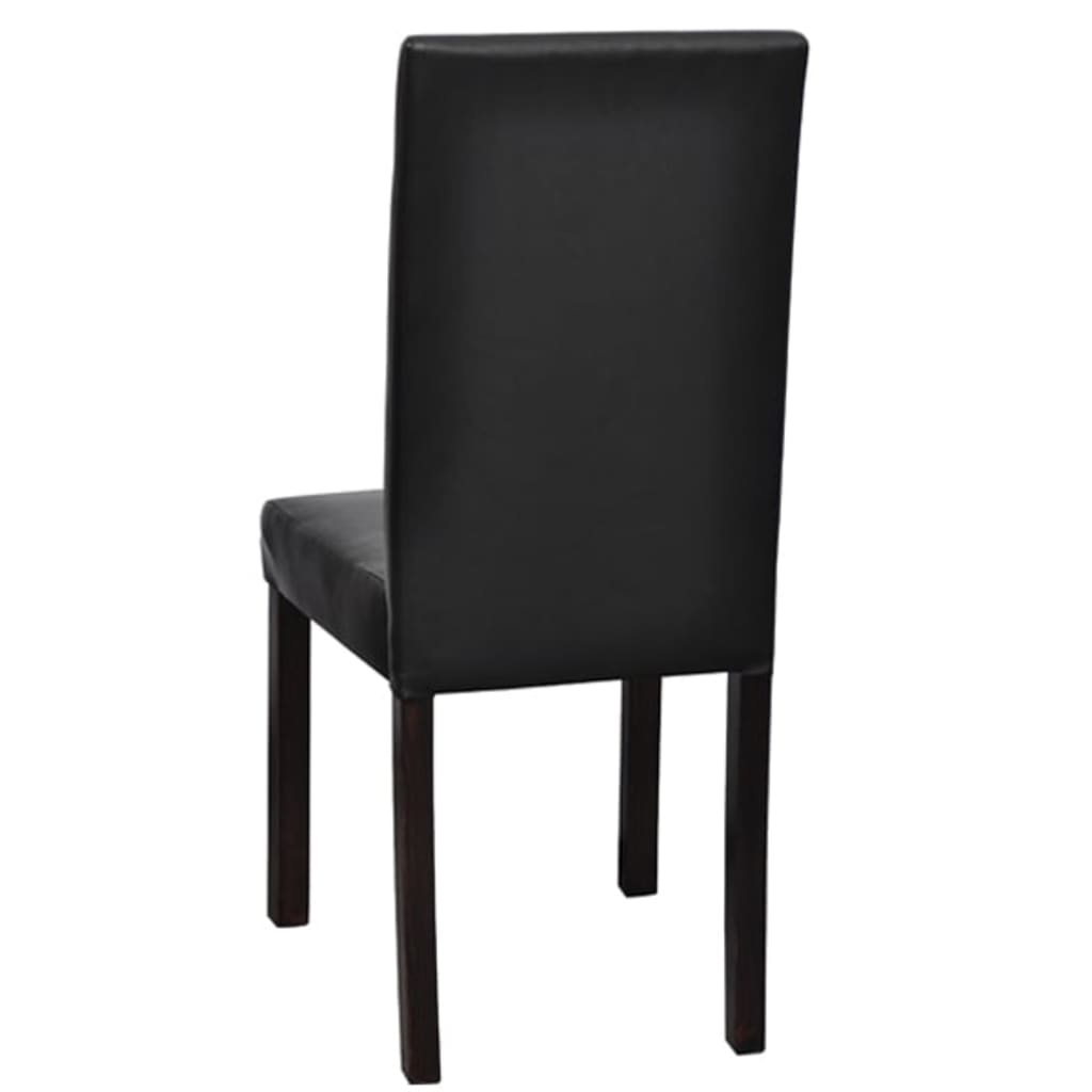 Dining Chairs 4 pcs Black Leather