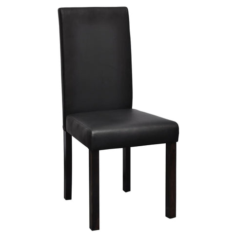 Dining Chairs 4 pcs Black Leather