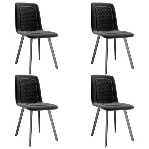 Dining Chairs 4 pcs Black Velvet