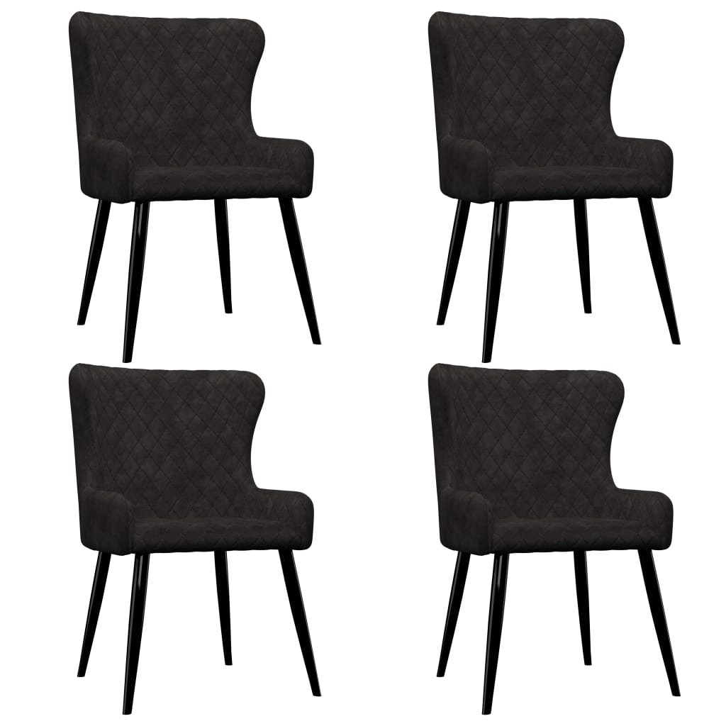 Dining Chairs 4 pcs Black Velvet