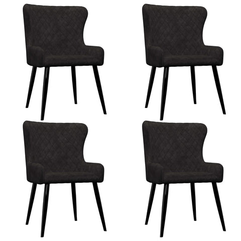 Dining Chairs 4 pcs Black Velvet