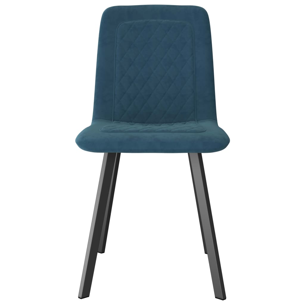 Dining Chairs 4 pcs Blue Velvet